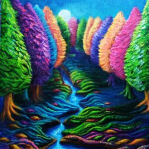 Enchanted Forest - Acrylics over canvas - Art in Costa Rica
