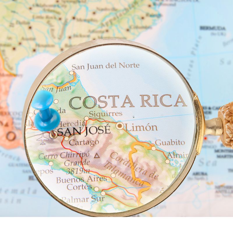 Costa Rica figurative map | Costa Rica in the rainy season